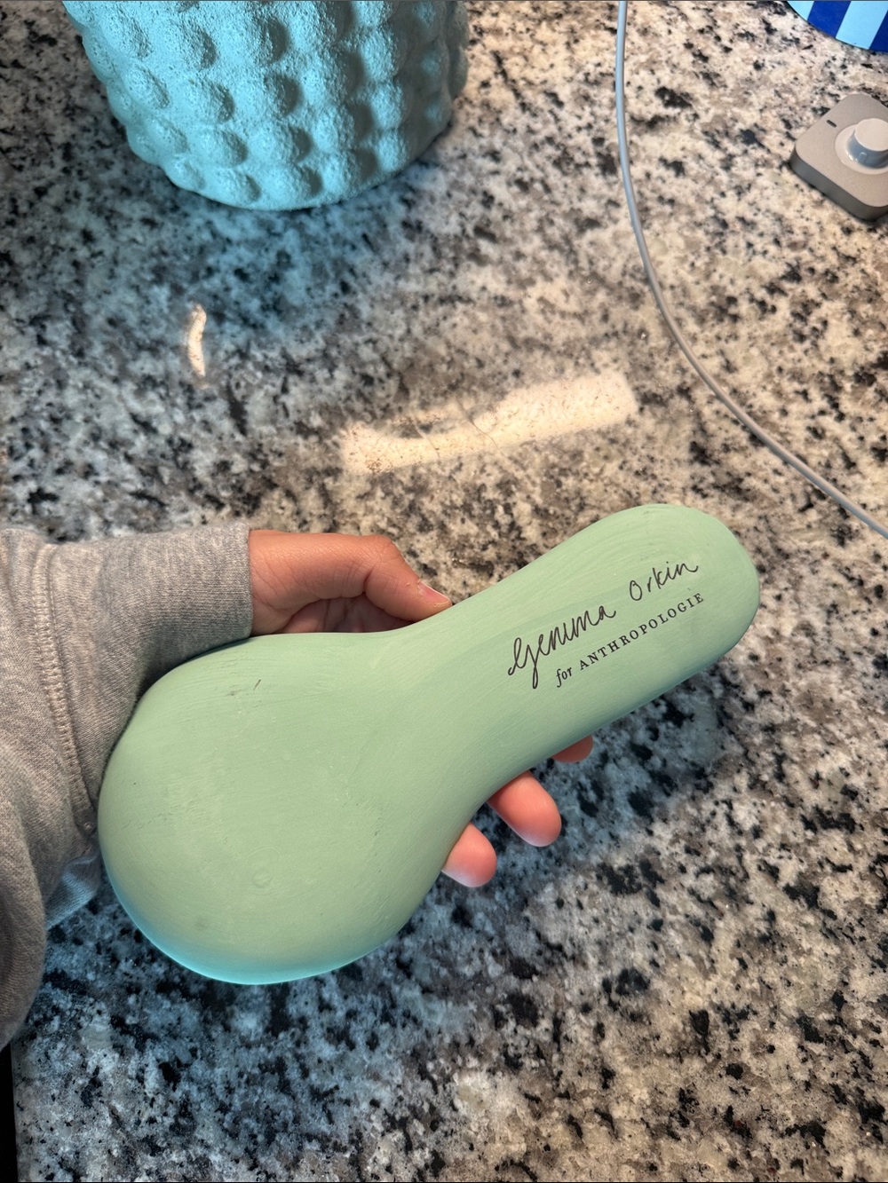Anthropologie Gemma Orkin Teal Spoon Rest with Dachshund Motif - Picture 2 of 2